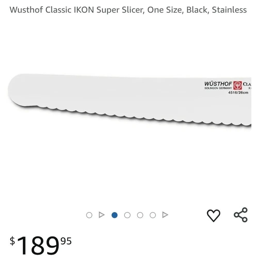 ❤️BUY 2 GET 1 FREE Wusthof Classic IKON Super Slicer - Black Handle,4516/26cm